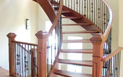 پله چوبی قوس دار – دوبلکس گرد چوبی