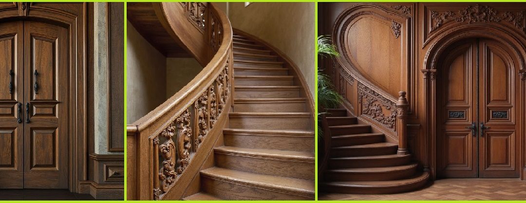 هد سایت فن و هنر ایران زمین ، دکوراسیون چوبی ، پله چوبی ، ساخت درب چوبی