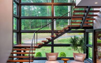 ایده هایی جالب و جذاب برای کف پله چوبی روی پله های فلزی محور وسط در ۲۰۲۴