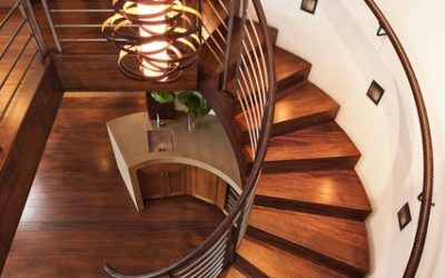 قیمت اجرای کف پله تمام چوب برای پله های فلزی قوس دار