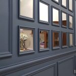 دکوراسیون چوب و قاب های آینه ای ، درب سبک فرانسوی لوکس ، نجاری و رنگ حرفه ای