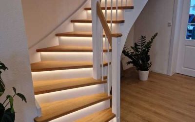 طراح و سازنده انواع پله چوبی با نورپردازی مخفی + ساخت سفارشی