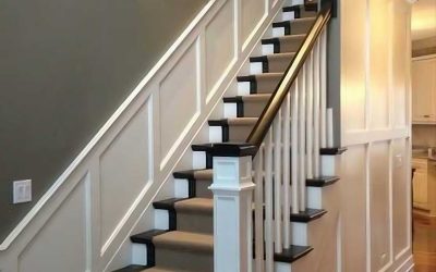 تزئین پله با پانل ها و دیوارکوب های سبک کلاسیک و مدرن، کف پله و دسته نرده