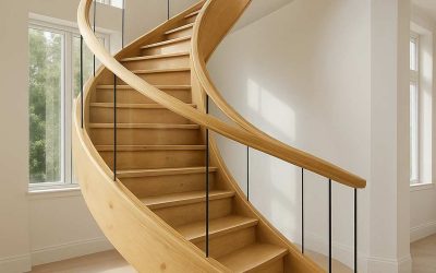 ساخت و اجرای پله پیچ چوبی ارزان با چوب روسی؛ سفارش مستقیم و طراحی سفارشی