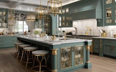 کابینت آشپزخانه سبز پلی اورتان