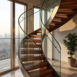 پله پیچ چوبی با طراحی سفارشی و اجرای دقیق