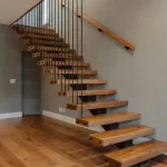 اجرای پله چوبی معلق با طراحی مدرن و متریال استاندارد