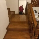 پله گرد دوبلکس فلزی با کف پلای وود روکش راش