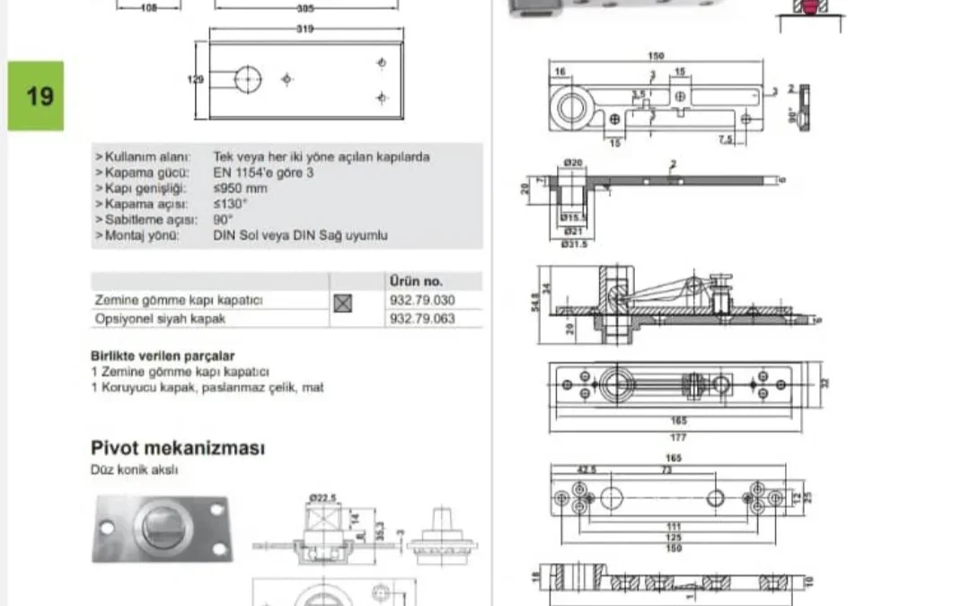لولای پیوت سرعت (High-Speed Pivot Hinge) آلمان: راه‌حلی نوین برای درب‌های فلزی سنگین